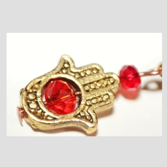 Crystal Hamsa Hand Belly Ring - Picture 7 of 16